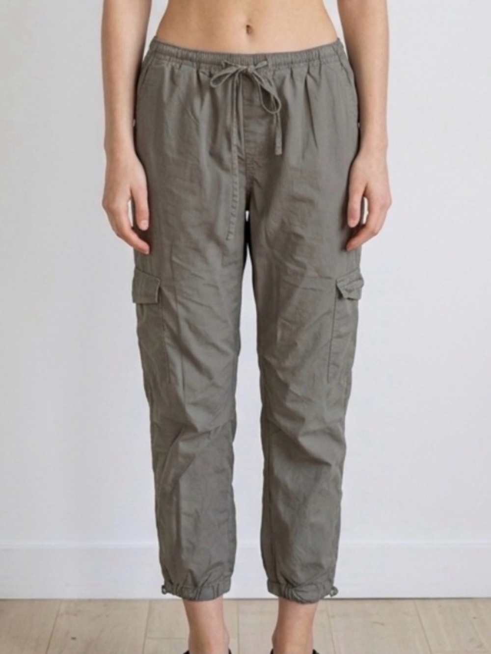 Cotton On Olive Green Lightweight Drawstring Cargo Pants - Size Medium